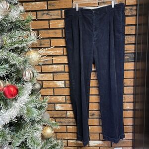 Vintage Polo Ralph Lauren Pants 38 x 32 Blue Cotton‎ Corduroy Hammond Pleated
